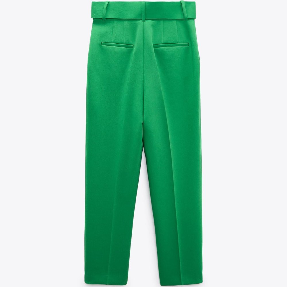 ZARA PANTS WITH FABRIC-COVERED BELT - Picture 3 of 5